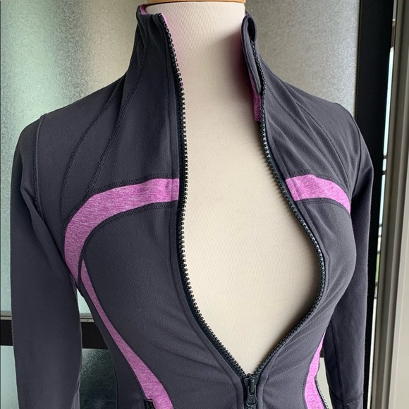 Lululemon jacket, grey with pink, EUC, Size 4 - Picture 1 of 12